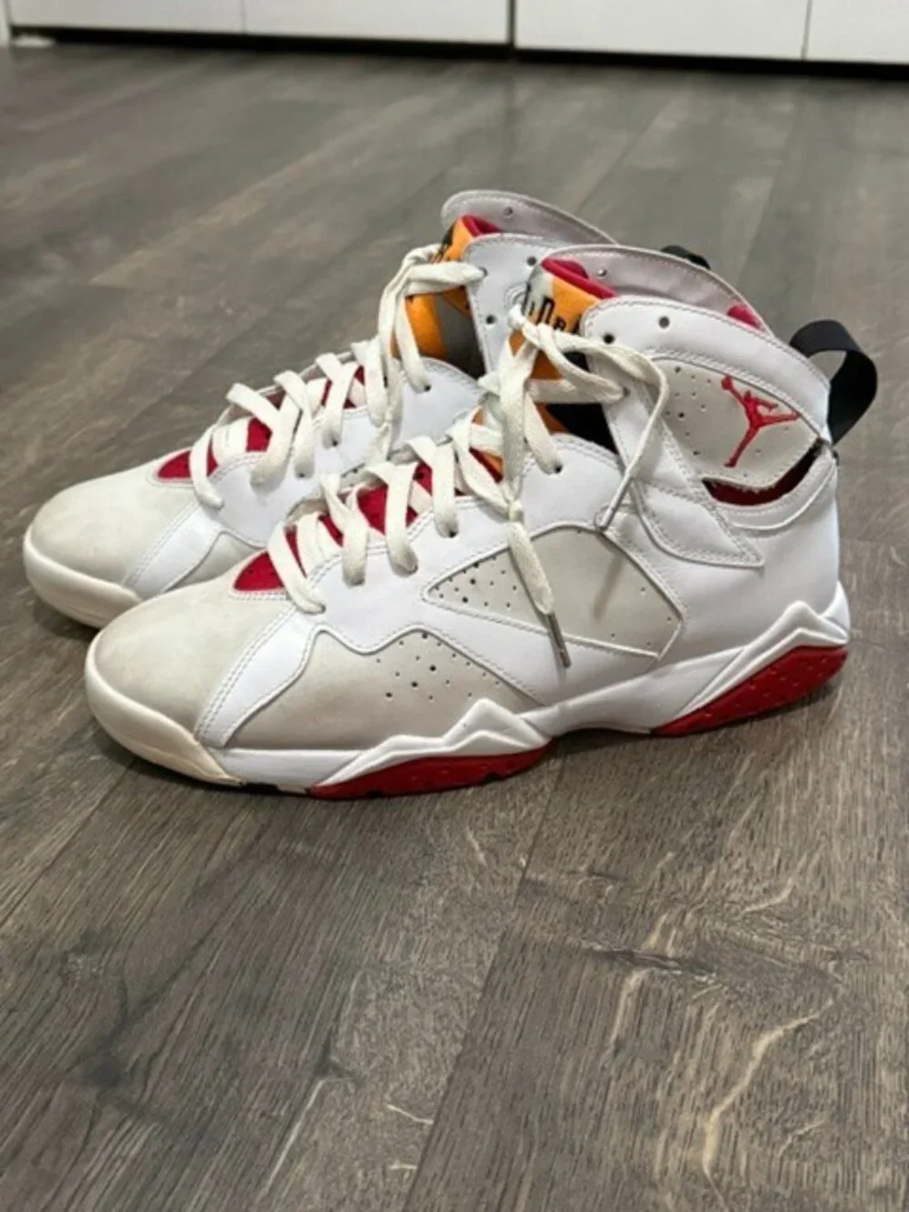 Nike Air Jordan 7 Hare CDP Retro Countdown 2007 Size 10 White Red 394775-102